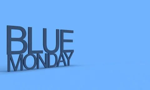 Blue monday font text calligraphy background wallpaper copy space symbol de.. Stock Illustration