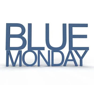 Blue monday font text calligraphy background wallpaper copy space symbol de.. Stock Illustration