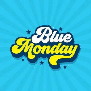 Blue Monday vector typography illustration. The most depressing day of the year Stock Illustration