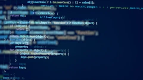 Blue monitor with a code. Stock Footage 113149031
