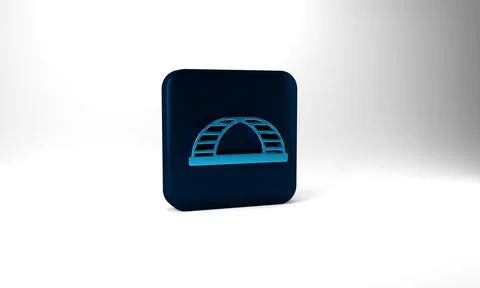 Blue Monkey bar icon isolated on grey background. Blue square button. 3d Illustrazione stock