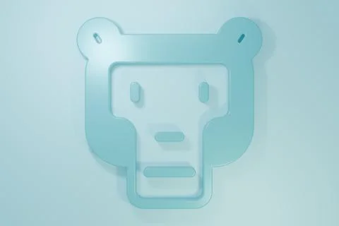 Blue Monkey icon isolated on blue background. Animal symbol. Minimalism con.. Stock Illustration