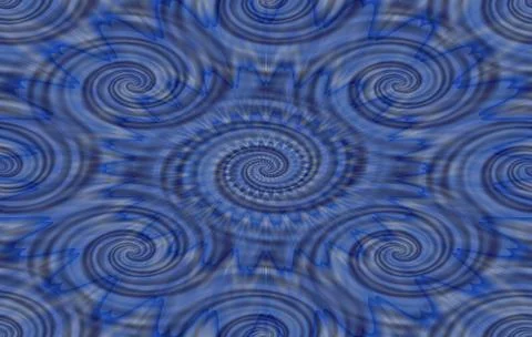Blue monochromatic spiral pattern. Illustrazione stock