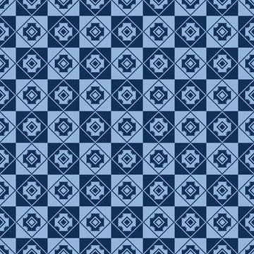 Blue monochrome aztec pattern Stock Illustration