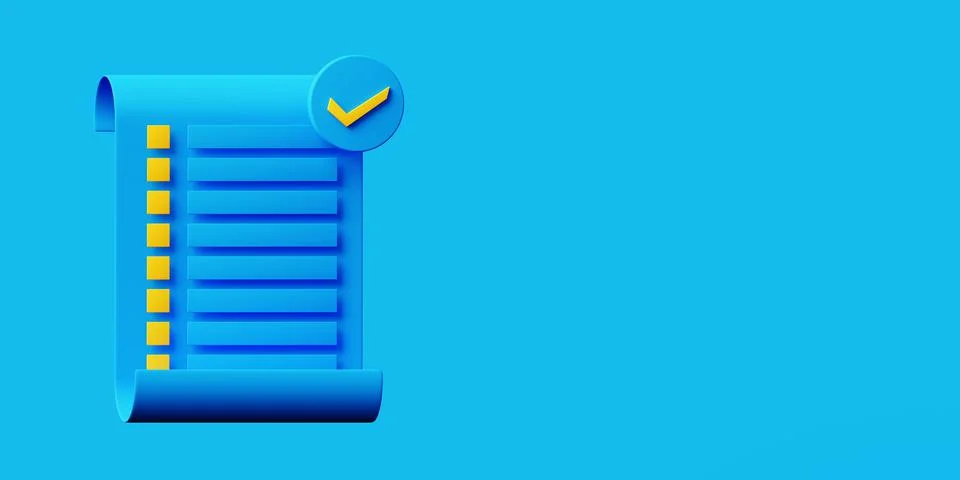 Blue monochrome background of a document or a certificate with a list of appr Stock Illustration