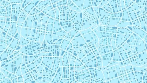 Blue monochrome city map pattern with detailed street grid and building shapes Stock Illustration