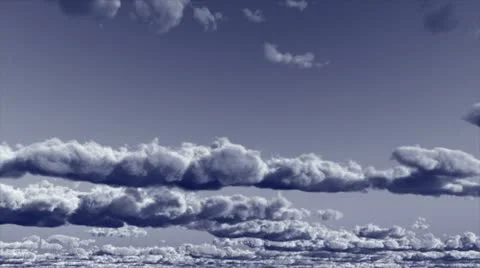Blue Monochrome Clouds Stock Footage 11082683
