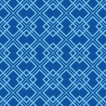 Blue monochrome geometric ethnic pattern Stock Illustration