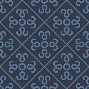 Blue monochrome moroccan pattern Stock Illustration