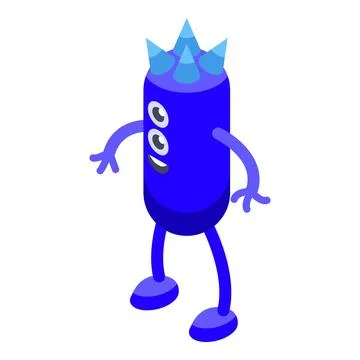 Blue monster icon isometric vector. Scary color eye Ilustração Stock