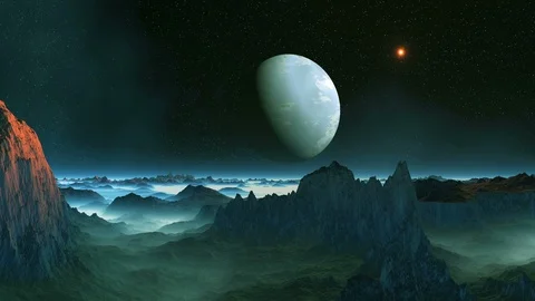 Blue Moon and UFO Stock Footage 101934174