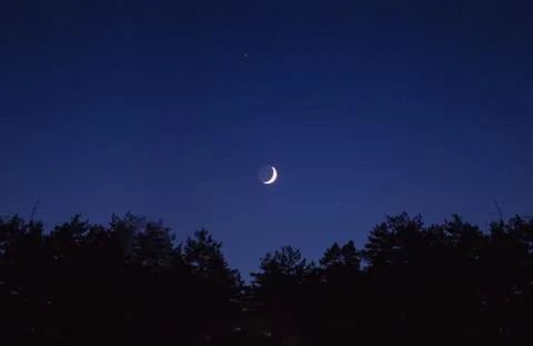 Blue Moon During Night Stock Photos
