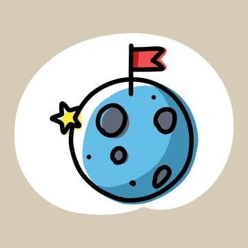 Blue moon icon Stock Illustration