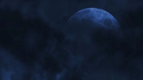 Blue Moon in a Lightning Storm Stock Illustration