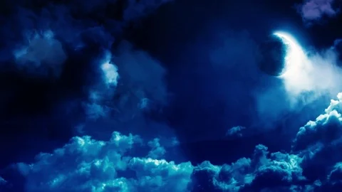 Blue Moon at midnight Stock Footage 83539619