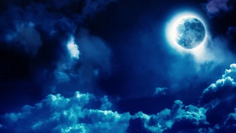 Blue Moon at midnight Stock Footage 83539693
