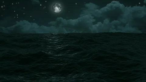 Blue Moon Ocean storm Stock-Footage 814307