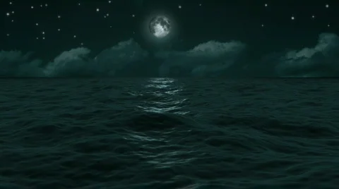 Blue Moon Ocean Waves Stock-Footage 808111
