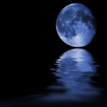 Blue Moon with Reflections Stock-Illustration