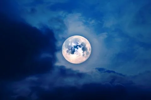Blue moon in the sky Foto stock