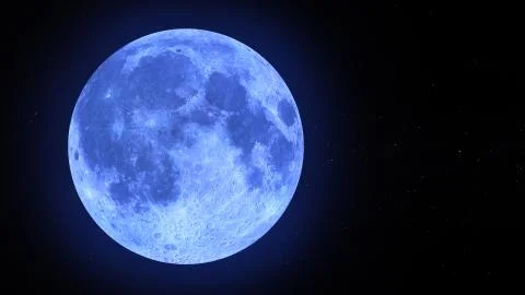 Blue Moon with title space on the right. Stock Illustration