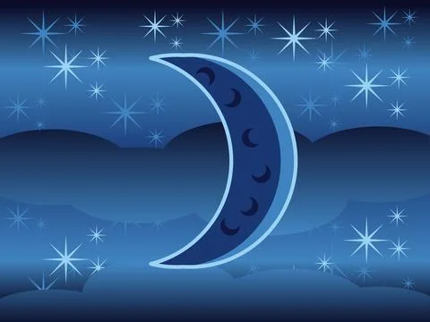 Blue Moon Vector Illustration Design Illustrazione stock