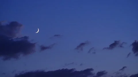 Blue Moonlight with Clouds Stock Footage 53202925