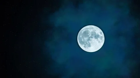 Blue Moonlight at Night Stock Footage 98488314