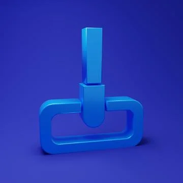 Blue Mop icon isolated on blue background. Cleaning service concept. Minima.. Stock Illustration