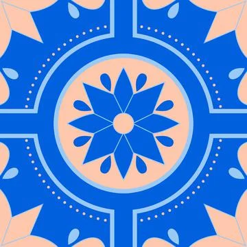 Blue Moroccan tile Pattern in Vector Stock Illustration