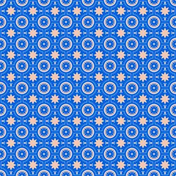 Blue Moroccan tile Pattern in Vector Stock Illustration
