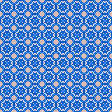 Blue Moroccan tile Pattern in Vector Stock Illustration