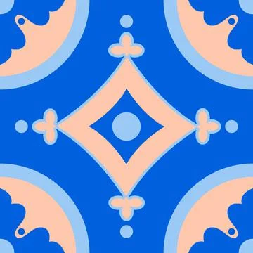 Blue Moroccan tile Pattern in Vector 스톡 일러스트