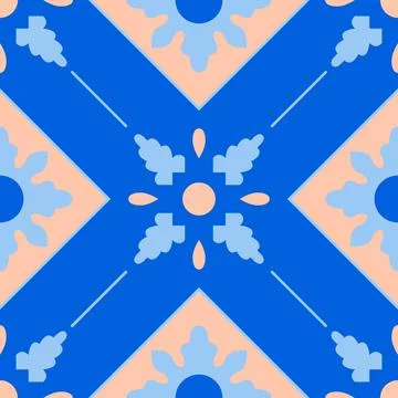 Blue Moroccan tile Pattern in Vector Stock Illustration
