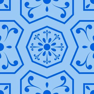 Blue Moroccan tile Pattern in Vector Stock Illustration