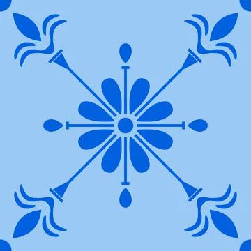 Blue Moroccan tile Pattern in Vector Stock Illustration