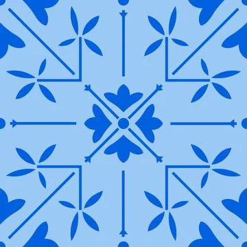 Blue Moroccan tile Pattern in Vector Stock Illustration