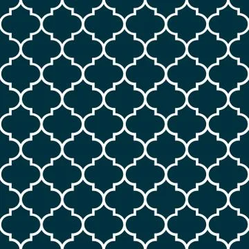 Blue Moroccan tiles seamless pattern Stock Illustration