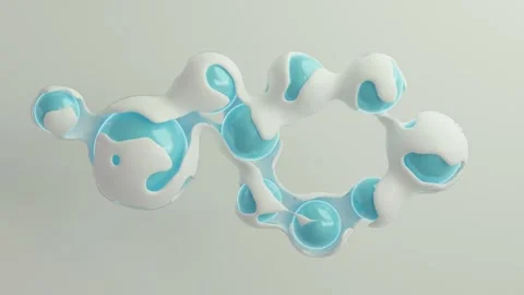 Blue Morphing Magic, metaballs simulation. 3D animation. Stock Footage 249939048
