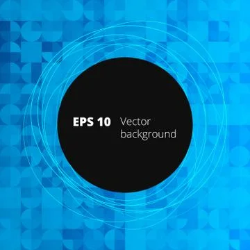 Blue mosaic from circle and square elements for your desig Stock Illustration