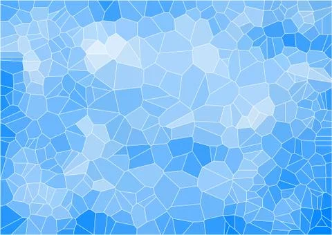 Blue mosaic composition with ceramic shapes Stock Illustration