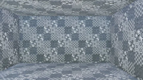 Blue Mosaic Pattern Room Interior Stock Footage 318956102