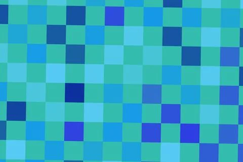 Blue mosaic pattern with small square tiles in vibrant colors Stock Illustration
