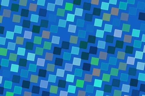 Blue mosaic pattern with small square tiles on surface Illustrazione stock