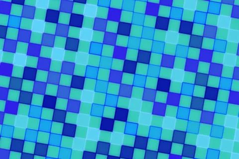 Blue mosaic pattern with small square tiles for background Illustrazione stock