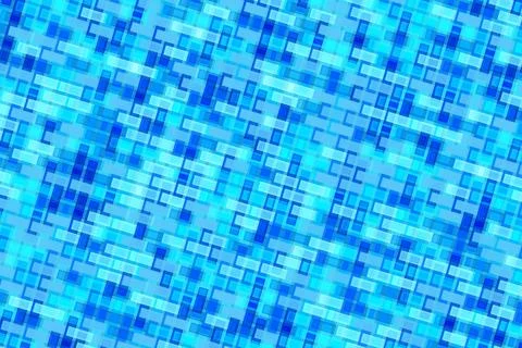 Blue mosaic pattern with small square tiles and geometric design Stock Photos