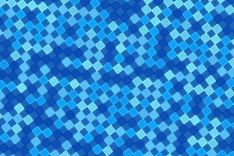 Blue mosaic pattern with small square tiles on surface Stock Photos