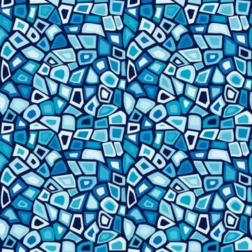 Blue mosaic seamless background Stock Illustration