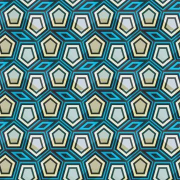 Blue mosaic seamless pattern. Stock Illustration