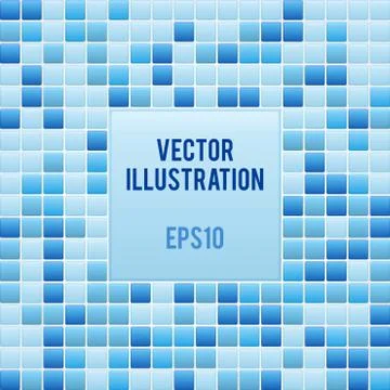 Blue mosaic small tile texture background of spa. Illustrazione stock